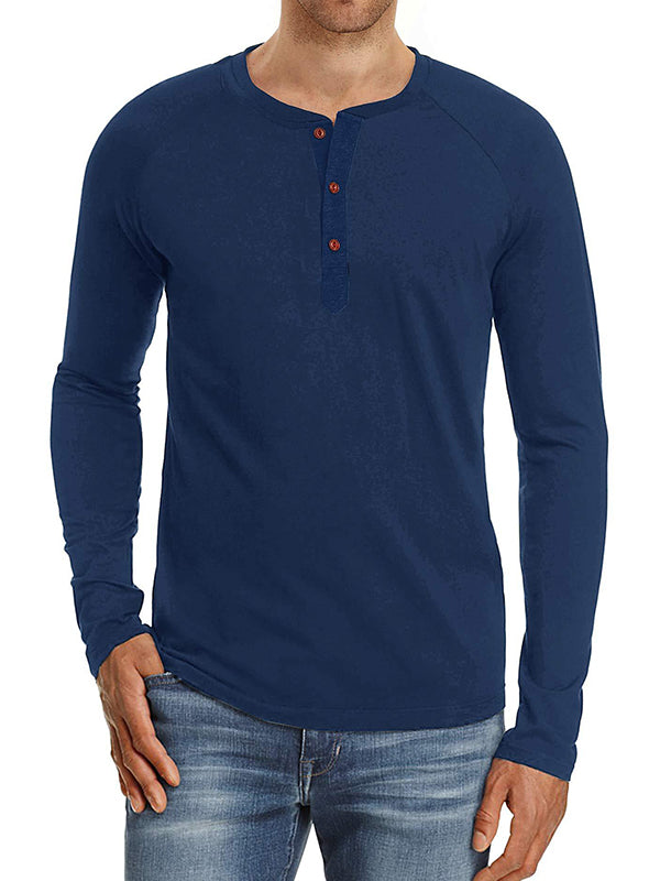 Men's long-sleeved round neck t-shirt
