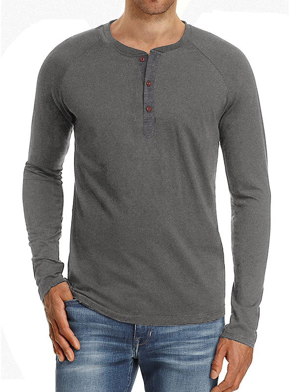 Men's long-sleeved round neck t-shirt