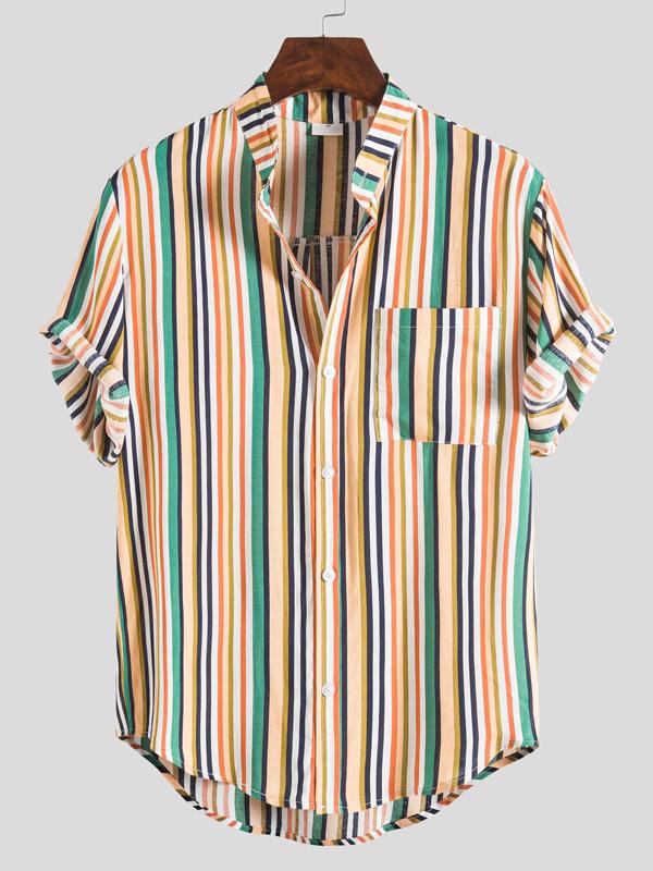 Men Casual Ethnic Short Sleeved Shirt