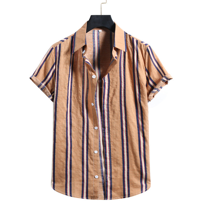 Men's casual striped shirt