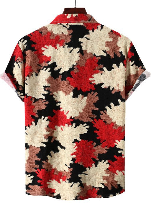 Men's printed short-sleeved shirt