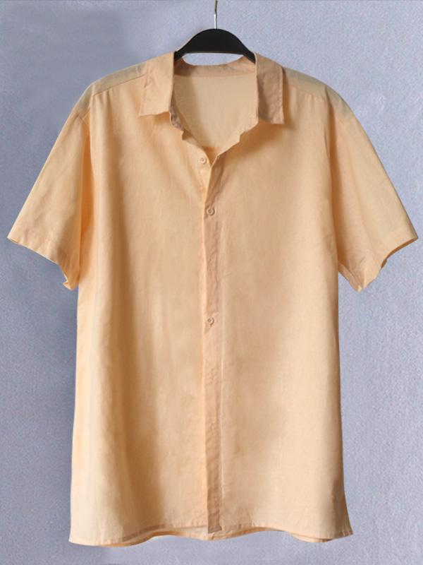 Mens Short Sleeves Simple Blouses&Shirts