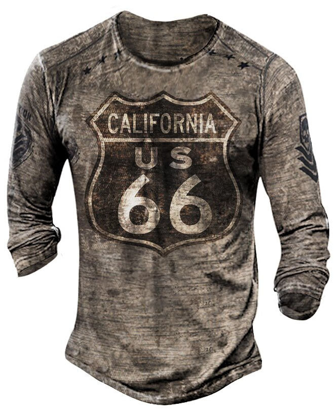Mens Route 66 Printed Outdoor Tactical T-shirt
