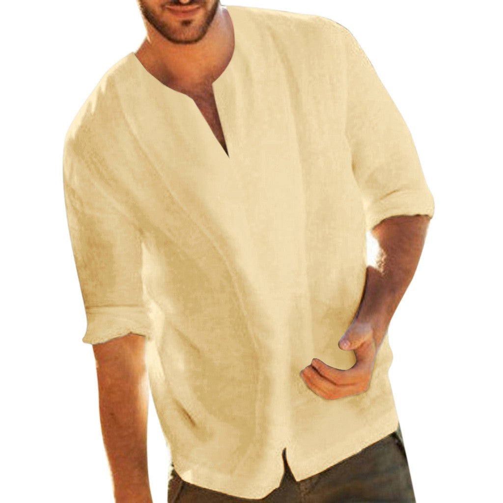 Men's casual collage sleeve men's T-shirt