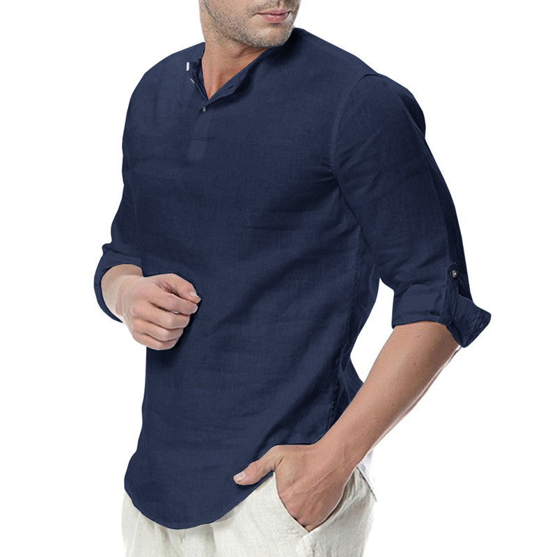 Men's Plain Casual Slim Spring Shirt