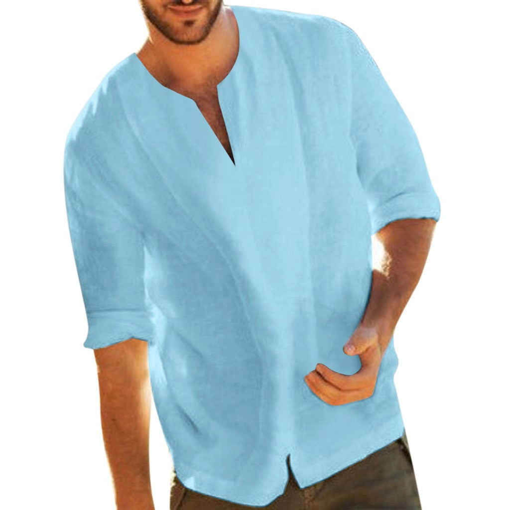 Men's casual collage sleeve men's T-shirt