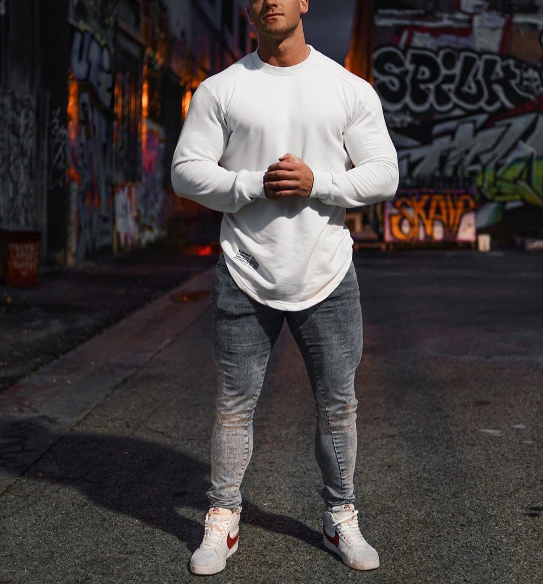 Men's Long Sleeve T-Shirt Outdoor Active Athletic Crew Top