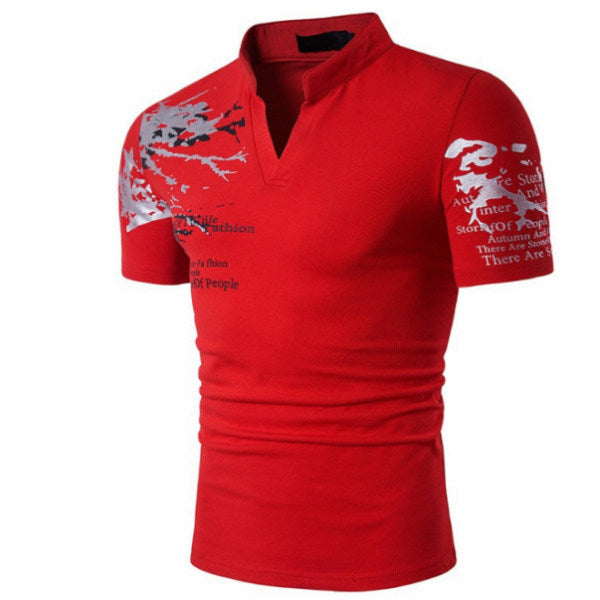 Men's outdoor V-neck short sleeve T-shirt