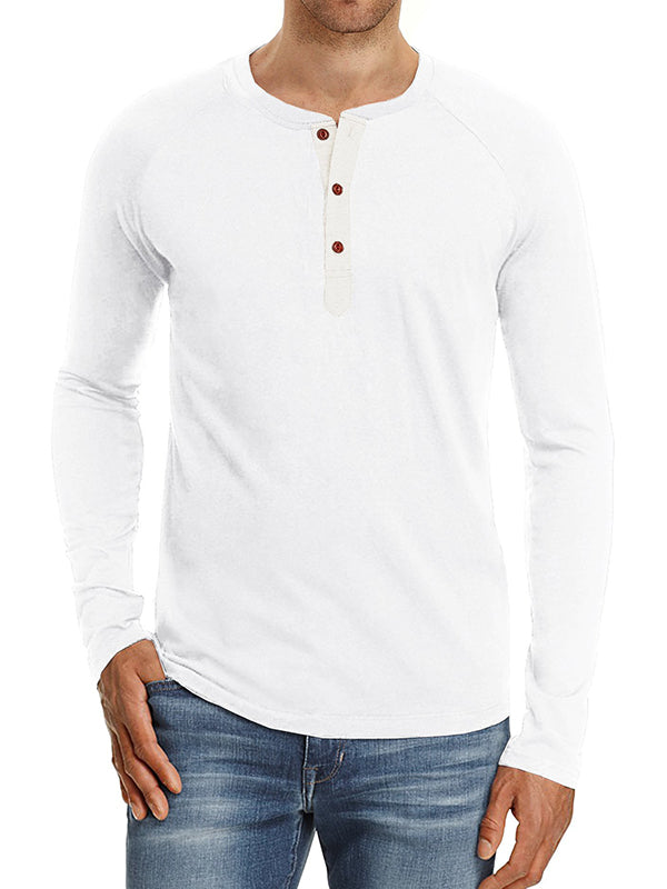 Men's long-sleeved round neck t-shirt