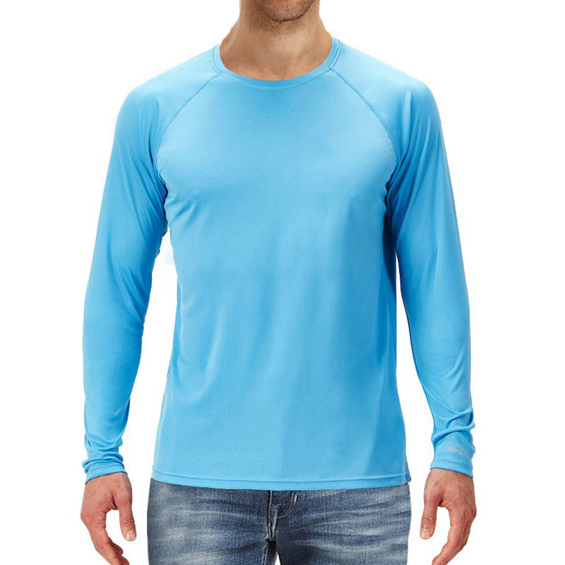 Men's Long Sleeve T-Shirt Outdoor Active Athletic Crew Top UV Sun Protection