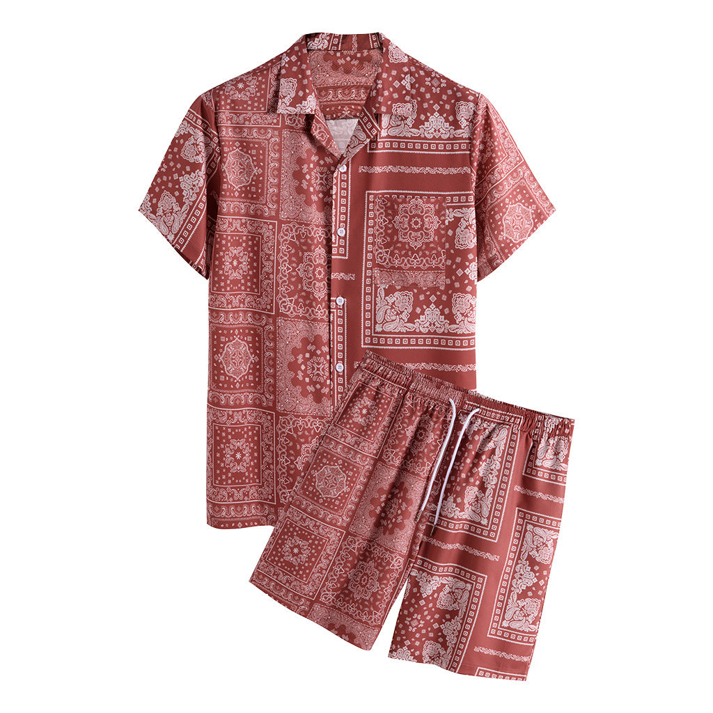 2021 New Products Men's Casual Suit Holiday Casual Printed Men's Suit