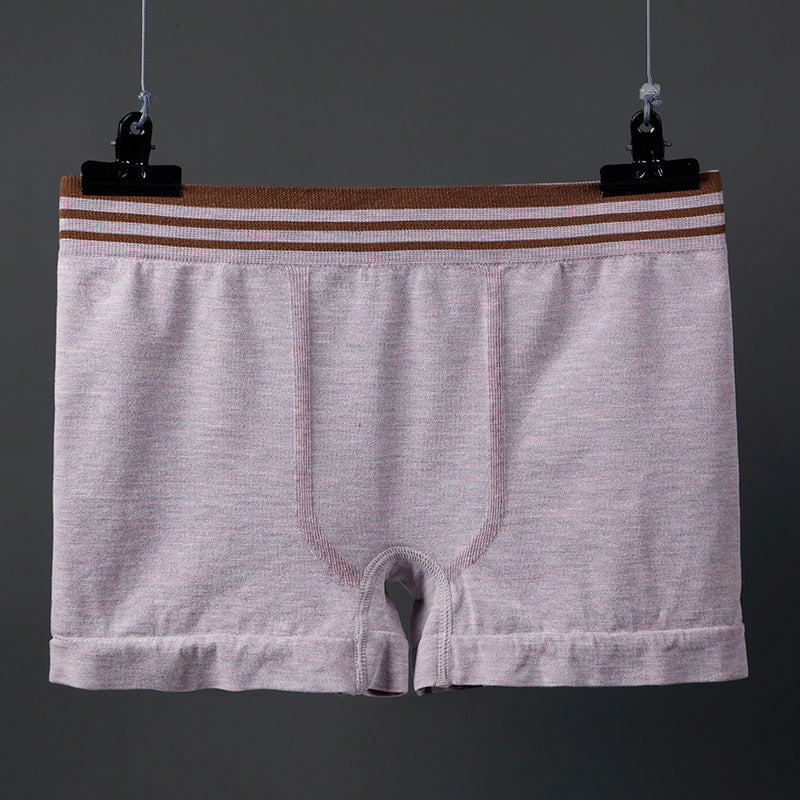 Men's Colored Cotton Underwear Seamless Elastic Boxer Briefs