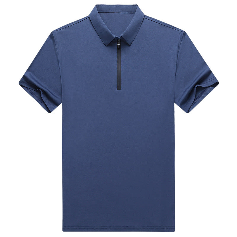 Man's Polo Shirts Short Sleeve Shirt T-Shirt Ice silk zipper