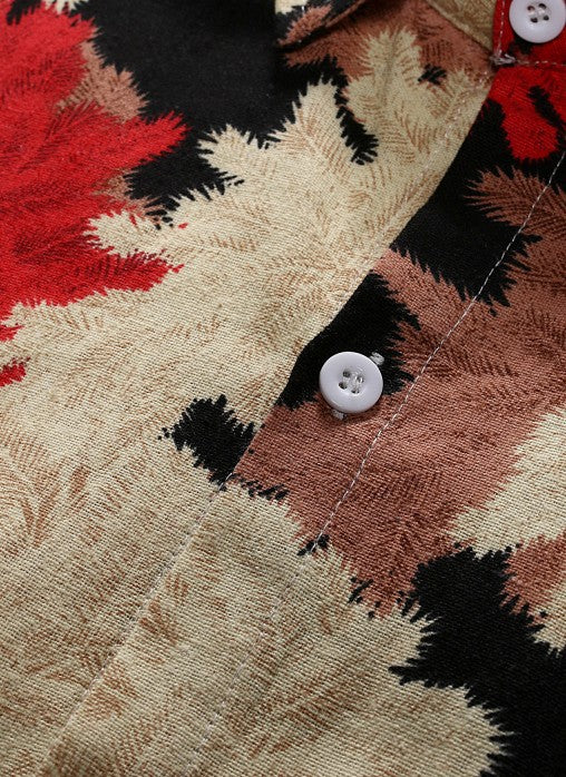 Men's printed short-sleeved shirt