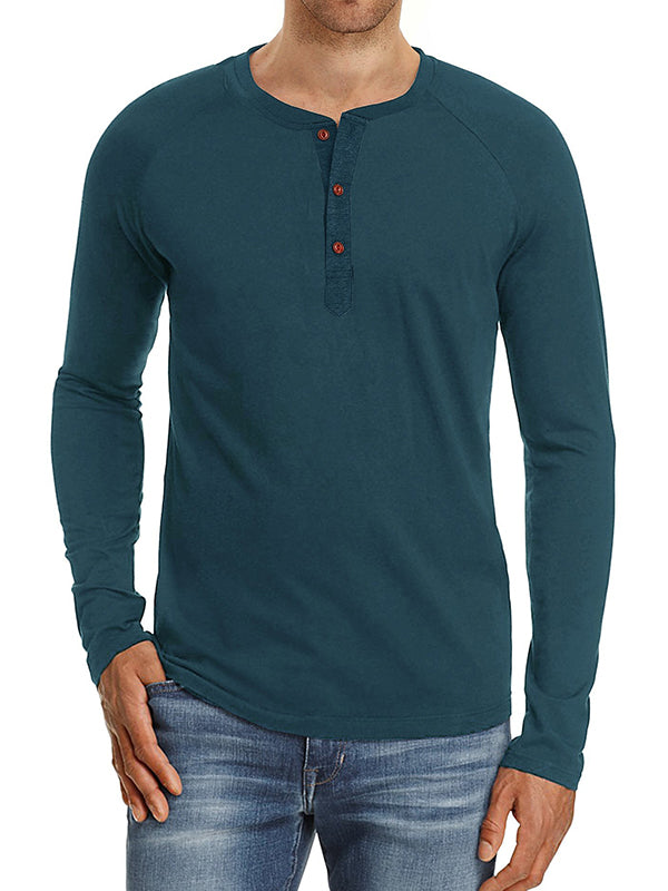 Men's long-sleeved round neck t-shirt