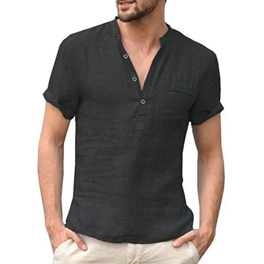 Short-sleeved T-shirt Cotton And Linen Casual Men's T-shirt