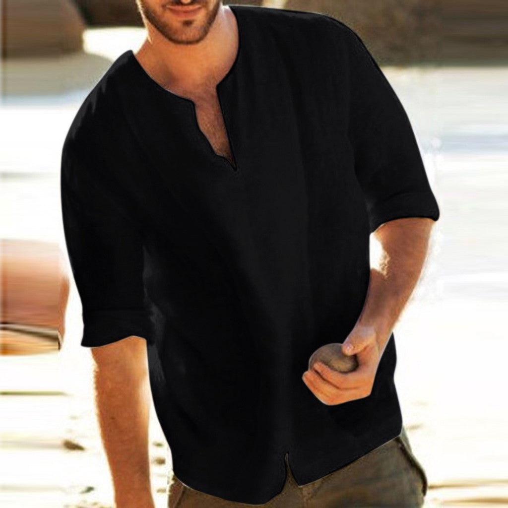 Men's casual collage sleeve men's T-shirt