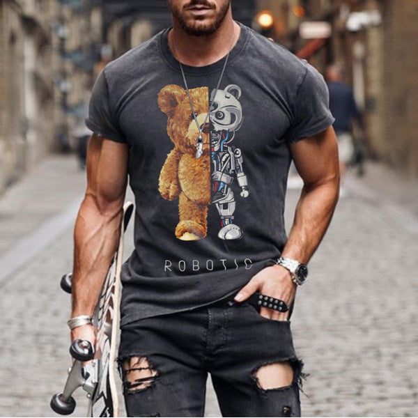 Robot bear short sleeve T-shirt