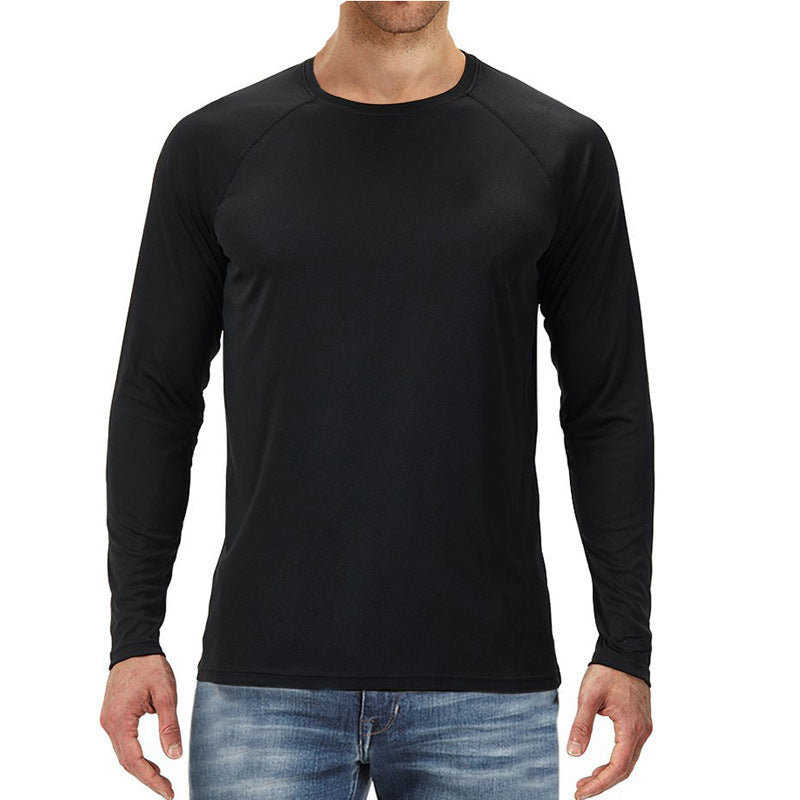 Men's Long Sleeve T-Shirt Outdoor Active Athletic Crew Top UV Sun Protection