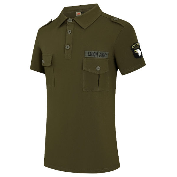 Men's Camp Training Uniform Tactical Outdoor Military Fan Polo Shirt T-shirt Top