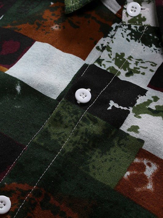Men's short-sleeved floral shirt