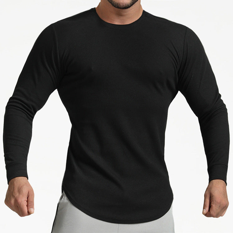 Men's Heavy Cotton Long Sleeve T-Shirt Beefy Long Sleeve Shirt Athletic Crew Top