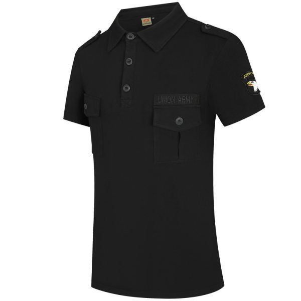 Men's Camp Training Uniform Tactical Outdoor Military Fan Polo Shirt T-shirt Top