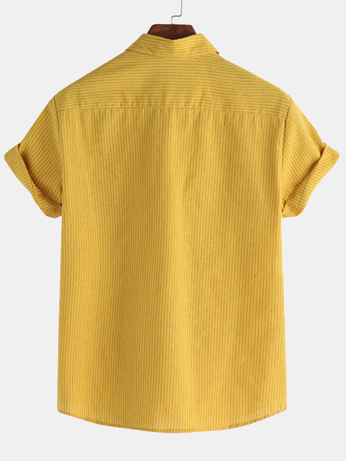 Men Casual Striped Shirt Short Sleeve