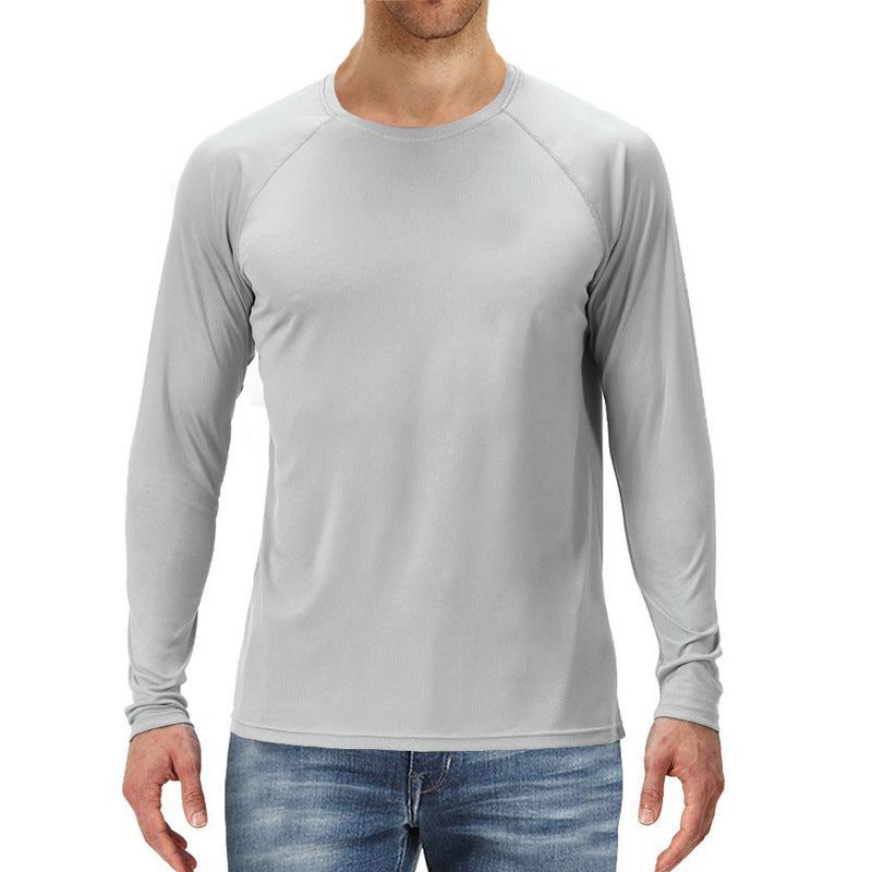 Men's Long Sleeve T-Shirt Outdoor Active Athletic Crew Top UV Sun Protection