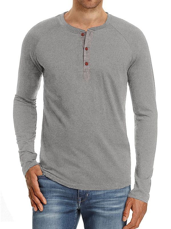 Men's long-sleeved round neck t-shirt