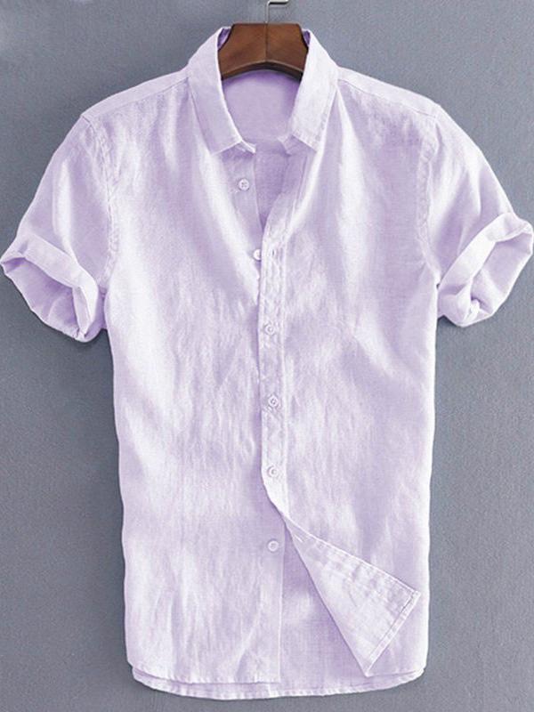 Mens Short Sleeves Simple Blouses&Shirts