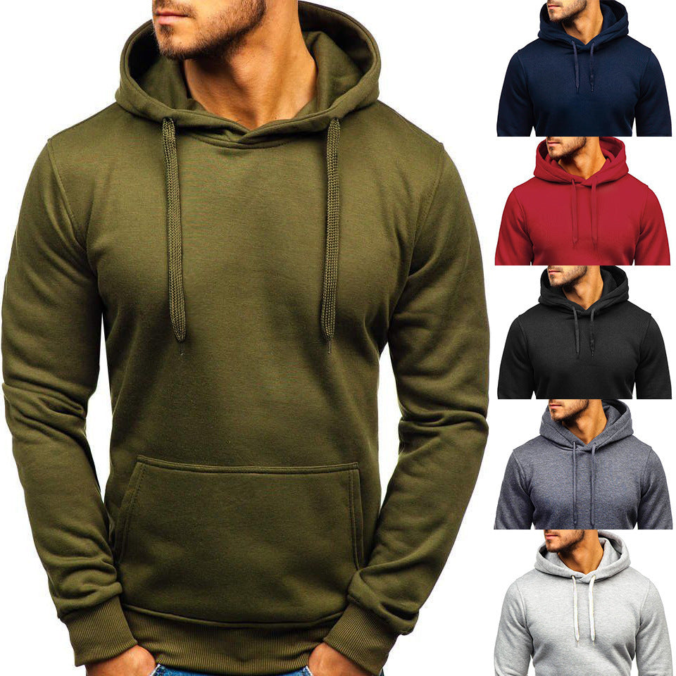 Men's Long Sleeves Solid Casual Hoodie Sweatshirts