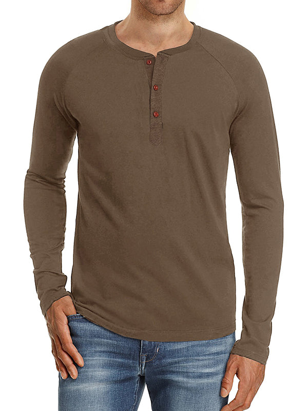 Men's long-sleeved round neck t-shirt