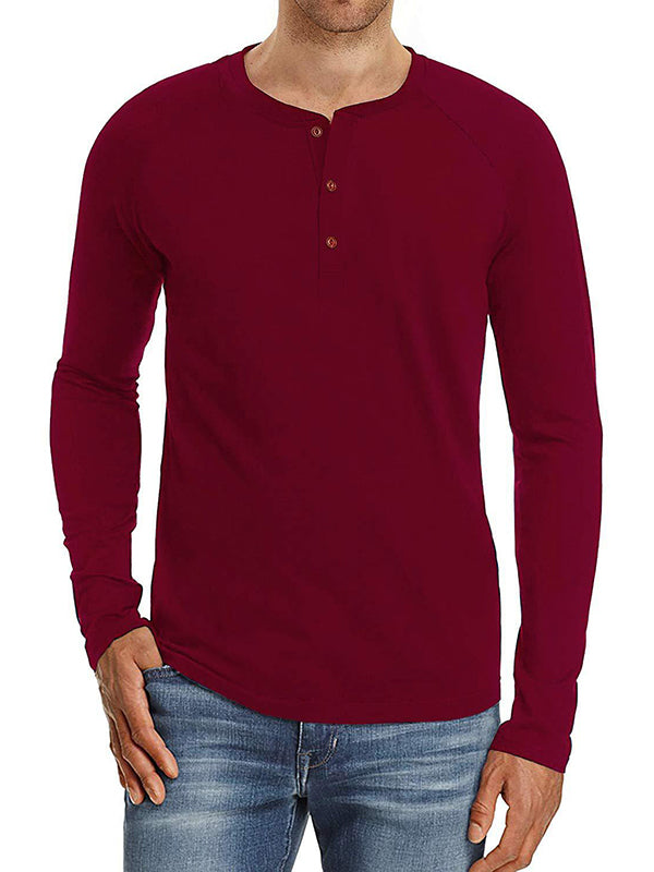 Men's long-sleeved round neck t-shirt