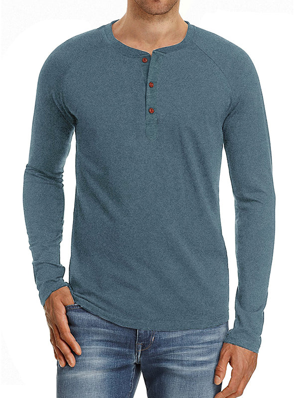 Men's long-sleeved round neck t-shirt