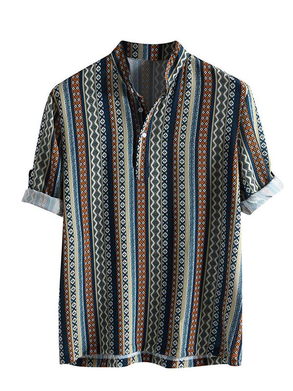 Men Printed Casual Short Sleeves Shirt