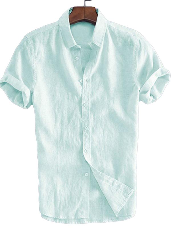 Mens Short Sleeves Simple Blouses&Shirts