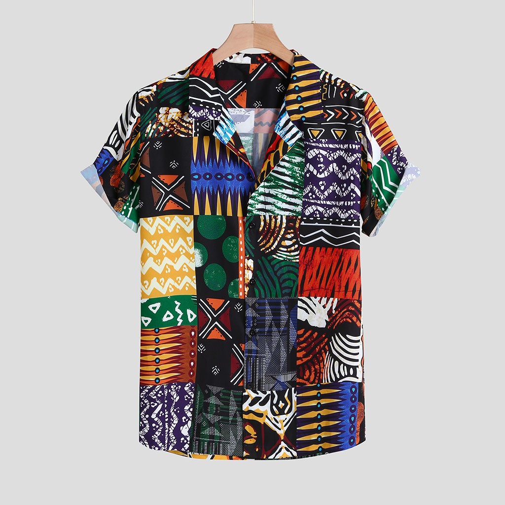 2021 new men's short-sleeved shirt men's cardigan shirt new men's clothing
