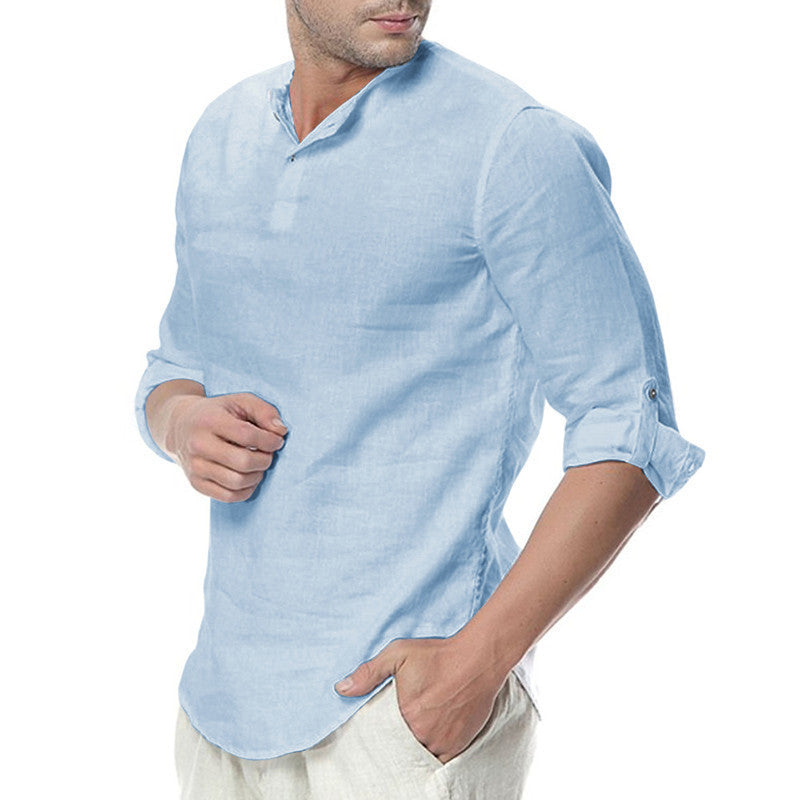 Men's Plain Casual Slim Spring Shirt