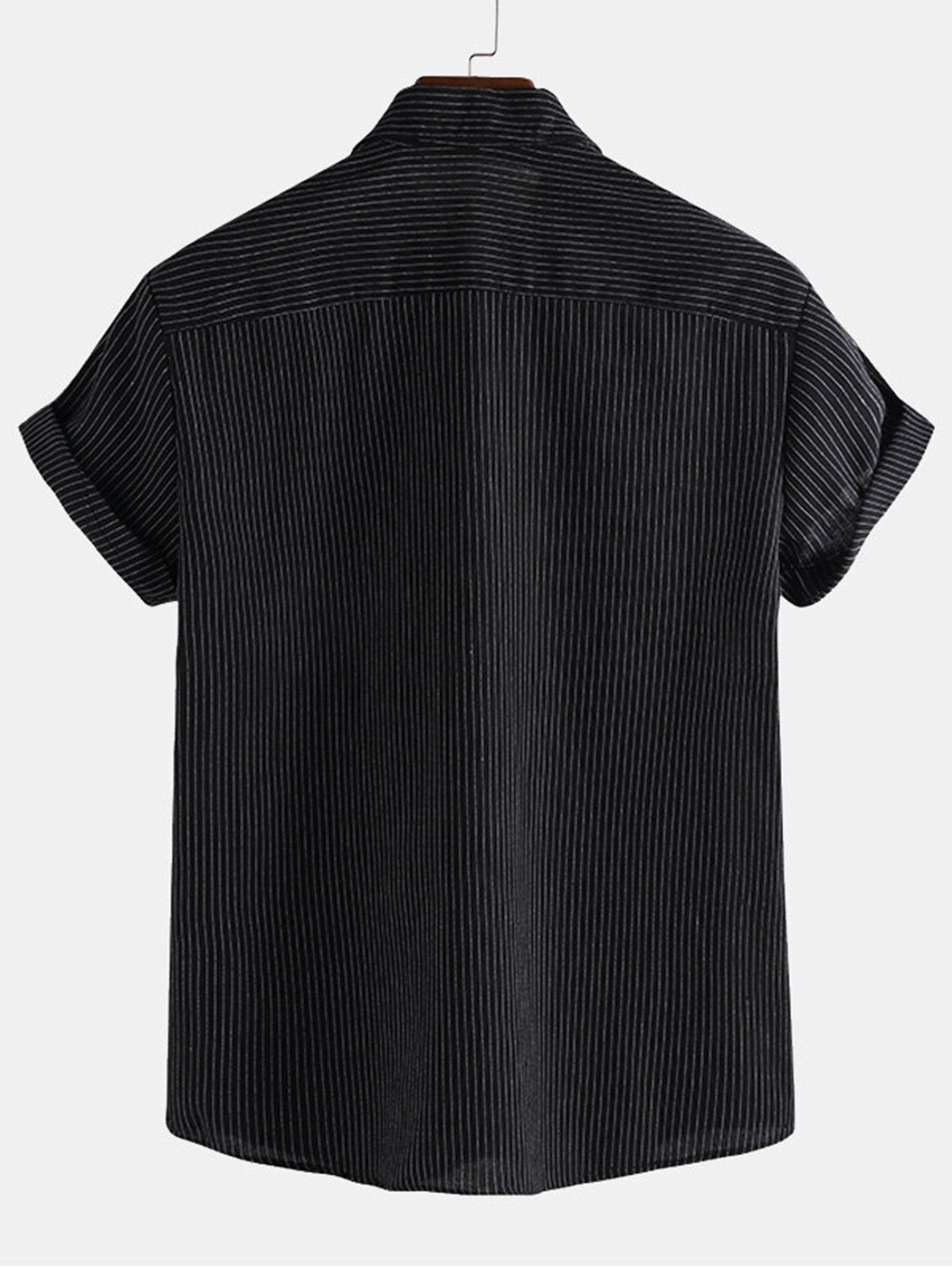 Men Casual Striped Shirt Short Sleeve
