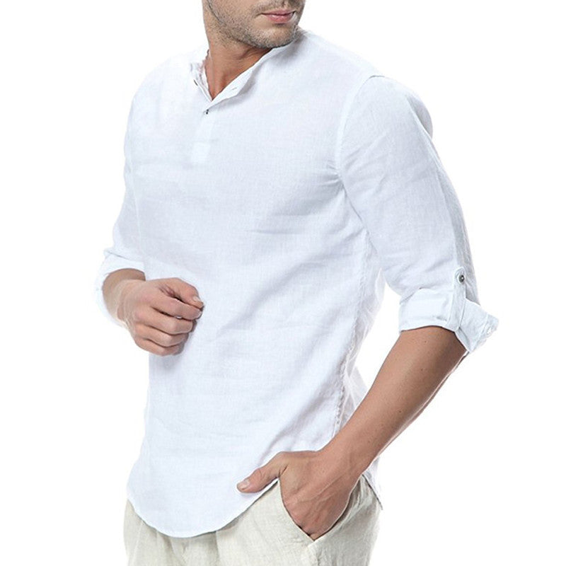 Men's Plain Casual Slim Spring Shirt