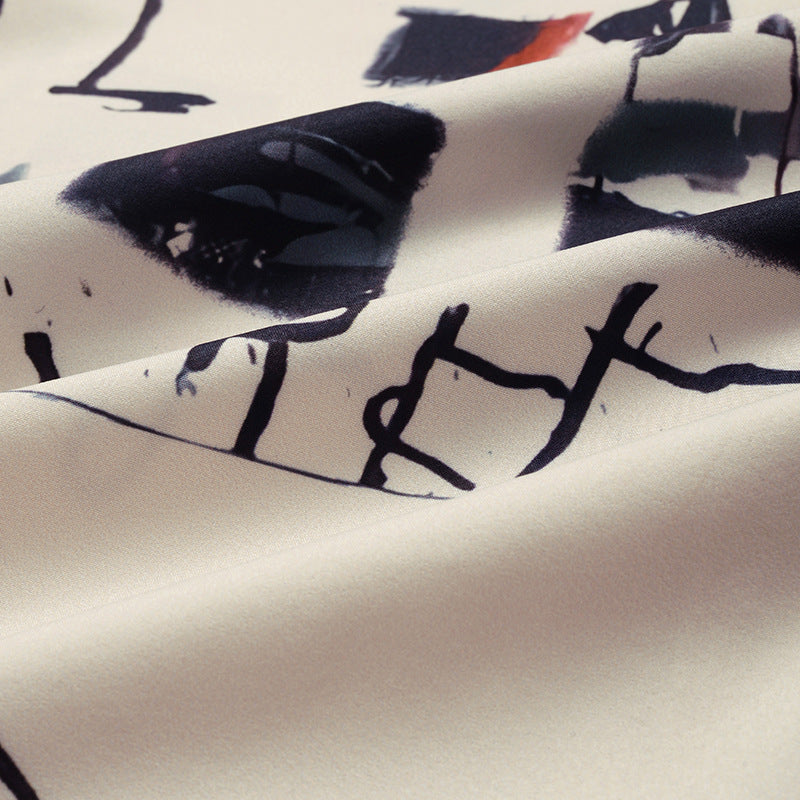 2021 new short-sleeved men's shirt, fun graffiti printing casual men's shirt