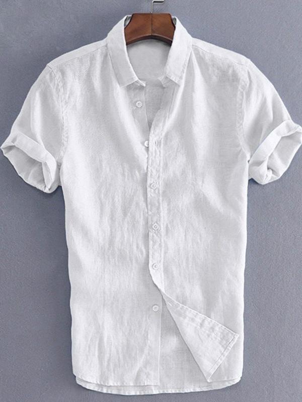 Mens Short Sleeves Simple Blouses&Shirts