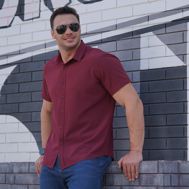 Men's Casual Shirt Business Chambray Dress Shirt