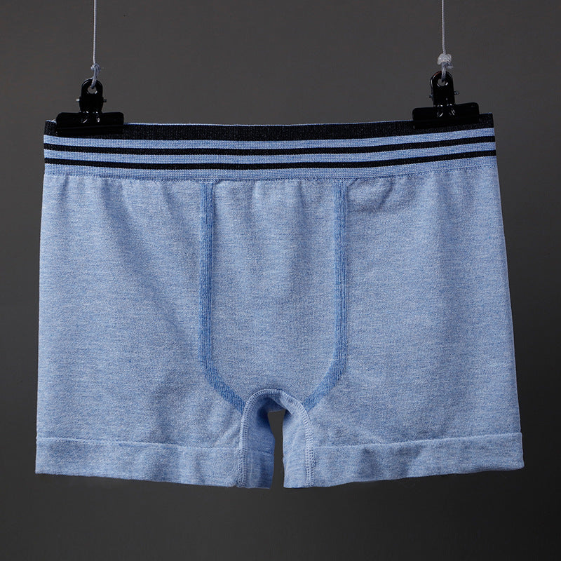 Men's Colored Cotton Underwear Seamless Elastic Boxer Briefs
