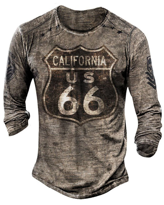 Mens Route 66 Printed Outdoor Tactical T-shirt