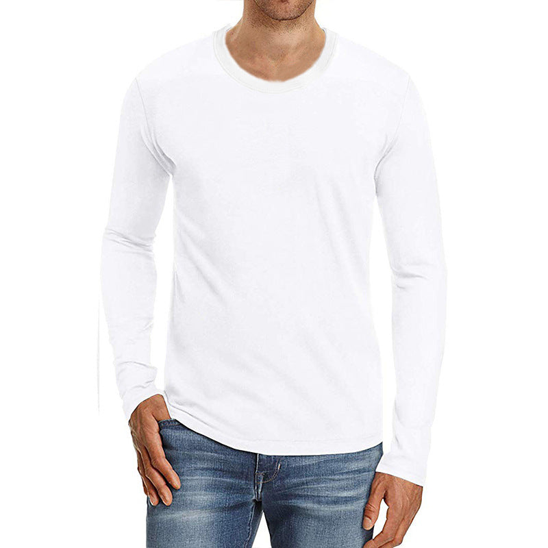 Men's Loose Long-Sleeve Casual Crew Top T-Shirt