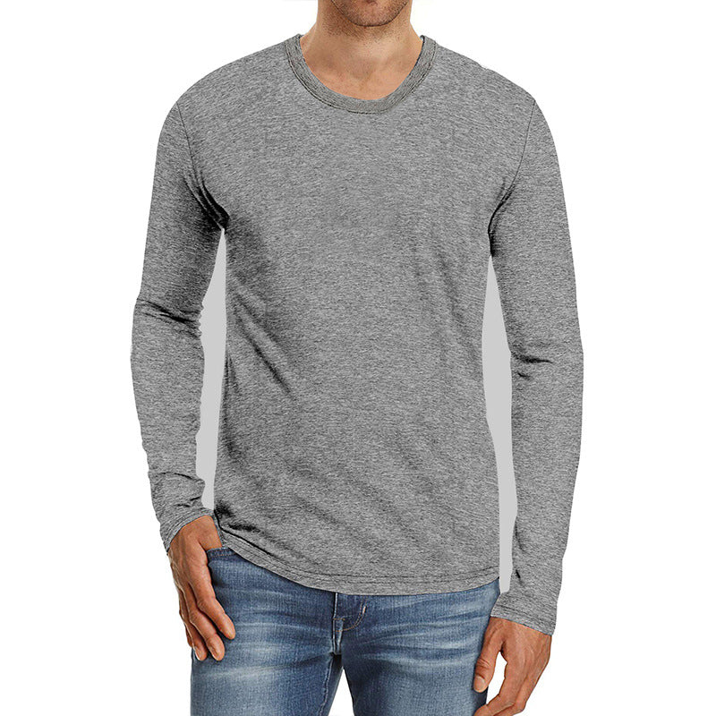 Men's Loose Long-Sleeve Casual Crew Top T-Shirt