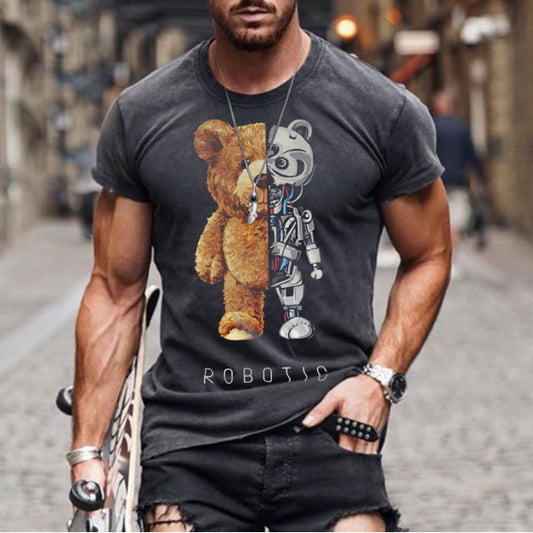 Robot bear short sleeve T-shirt