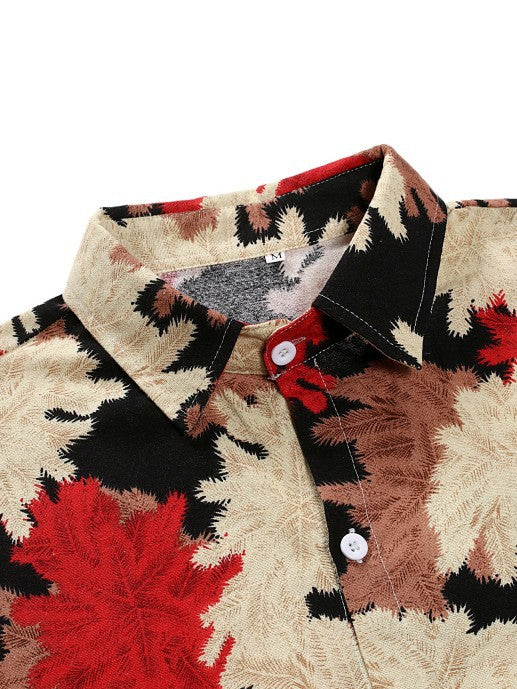 Men's printed short-sleeved shirt